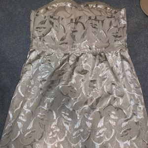 American eagle gold strapless dress